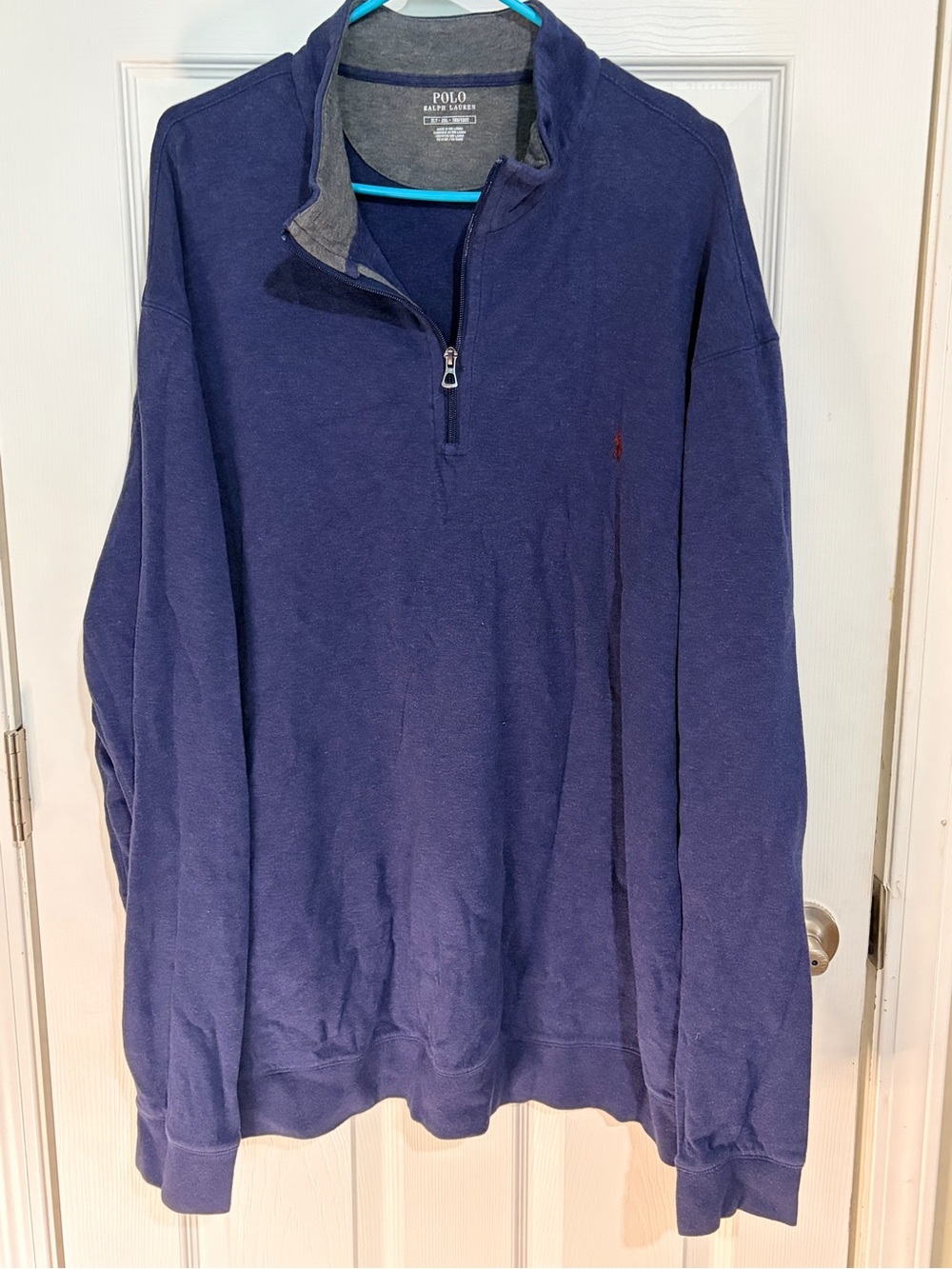 Polo by Ralph Lauren Navy Half-Zip Pullover with Red Logo
